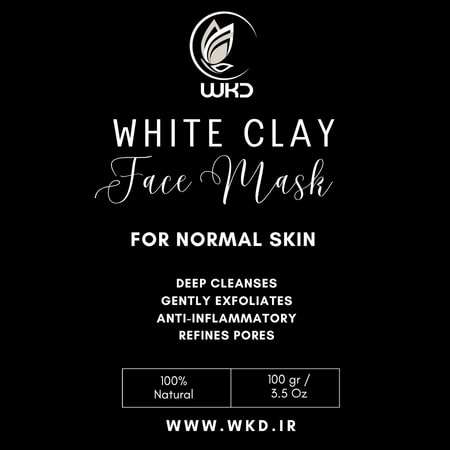 ماسک صورت خاک رس سفید 100گرمی