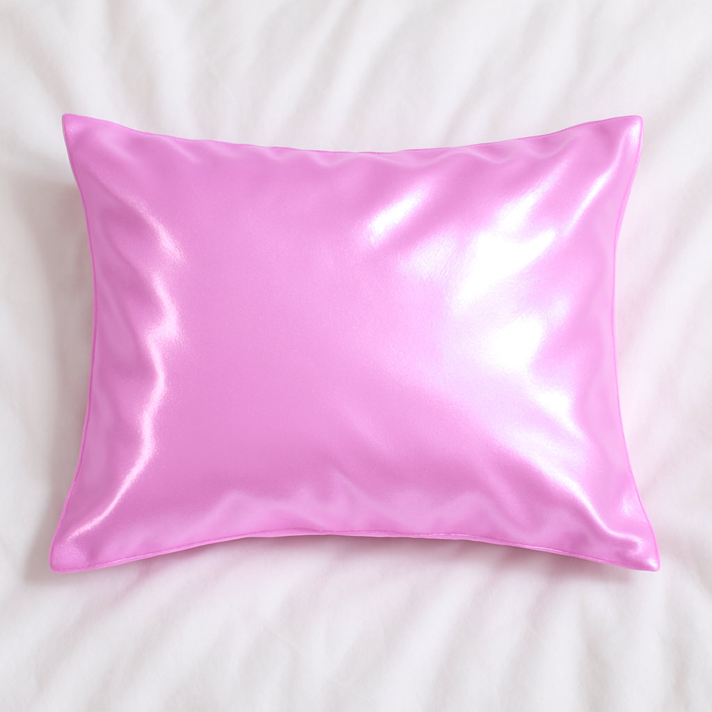 روبالشی ساتن صورتی شاین دار