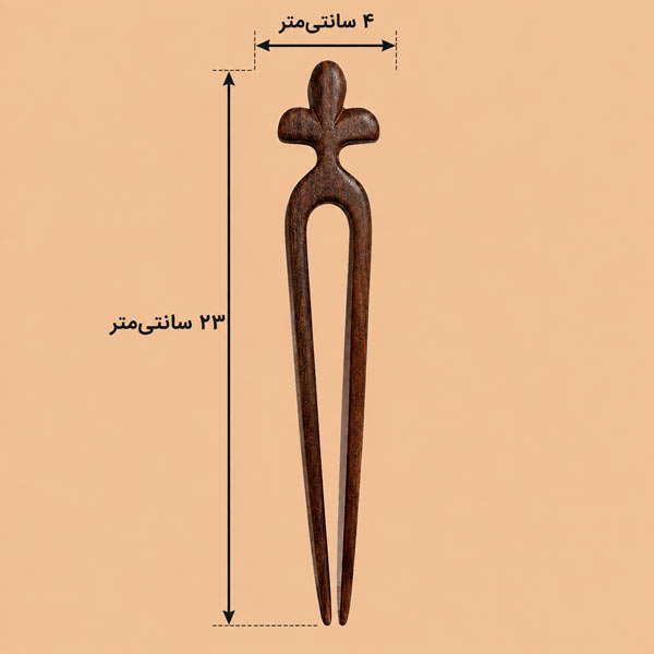 کانزاشی چوبی دو شاخه طرح گلبرگ سپر