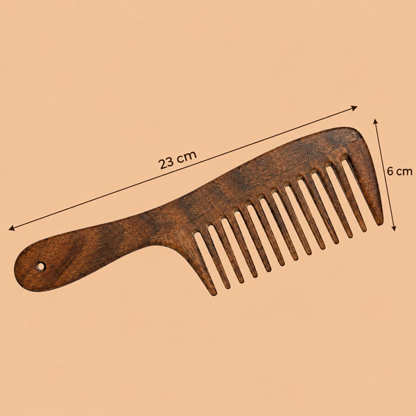 شانه چوبی مو فر ابعاد