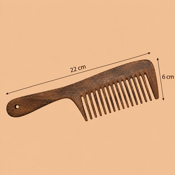 شانه چوبی دندانه متوسط ابعاد