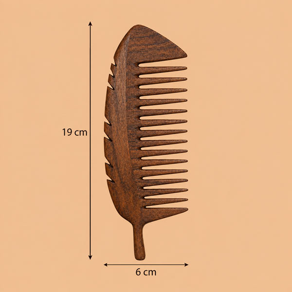 شانه چوبی طرح برگ ابعاد