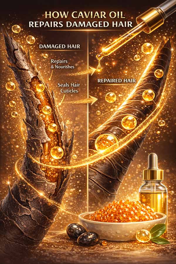 روغن خاویار برای مو آسیب دیده